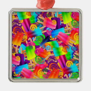 CKC Popsicle Wirbel, Lila-PREM-SQ-ORNAMENT Silbernes Ornament