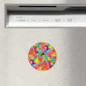 CKC Popsicle Wirbel Orange-ROUND MAGNET (In Situ (Geschirrspüler))