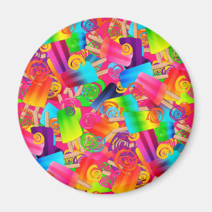 CKC Popsicle Wirbel Pink-ROUND MAGNET