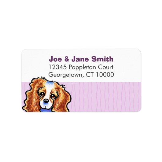 CKCS Blenheim Schmelzstreifen Adressaufkleber (Vorne)