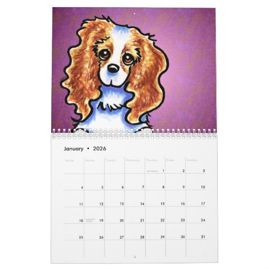 CKCS King Charles Spaniels Off-Leash Art™ Vol. 1 Kalender (Jan 2026)