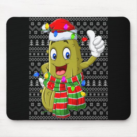 Ckle Ugly Xmas Lighting Santa Ckle Christmas T Shi Mousepad (Vorne)