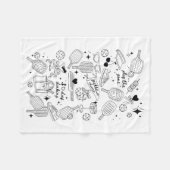 Ckleball Doodles In Black On Beige Retro Comfort C Fleecedecke (Vorderseite (Horizontal))