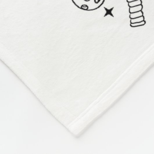 Ckleball Doodles In Black On Beige Retro Comfort C Fleecedecke (Ecke)