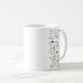 Ckleball Doodles In Black On Beige Retro Comfort C Kaffeetasse (VorderseiteRechts)