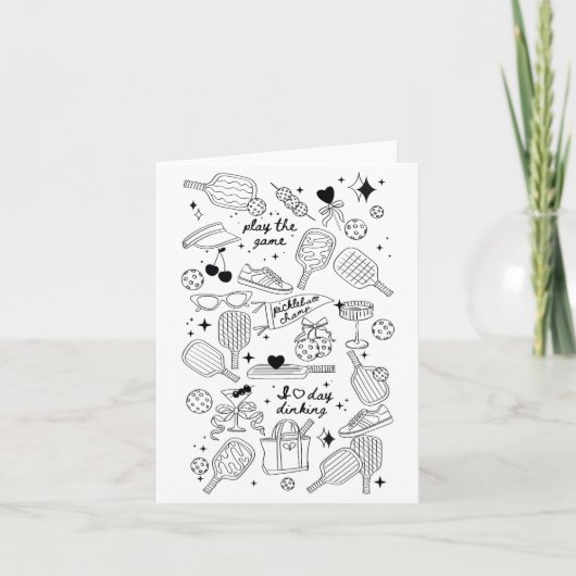 Ckleball Doodles In Black On Beige Retro Comfort C Karte (Vorderseite)