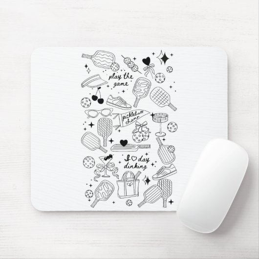 Ckleball Doodles In Black On Beige Retro Comfort C Mousepad (Mit Mouse)