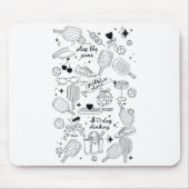 Ckleball Doodles In Black On Beige Retro Comfort C Mousepad (Vorne)