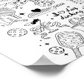 Ckleball Doodles In Black On Beige Retro Comfort C Poster (Ecke)