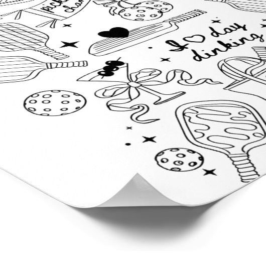 Ckleball Doodles In Black On Beige Retro Comfort C Poster (Ecke)