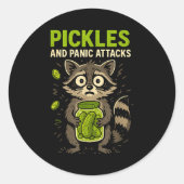 Ckles And Panic Attacks Raccoon Trash Panda Funny Runder Aufkleber (Vorderseite)