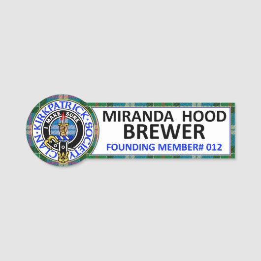 CKS NAME BADGE 012 Miranda Hood Brewer Namensschild (Vorderseite)