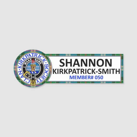 CKS NAME BADGE - SHANNON KIRKPATRICK-SMITH 050 NAMENSSCHILD (Vorderseite)