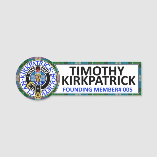 CKS NAMENSSCHILD - #005 Timothy Kirkpatrick (Vorderseite)