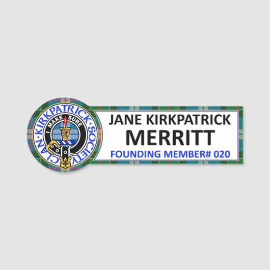 CKS NAMENSSCHILD #020 Jane Kirkpatrick Merritt (Vorderseite)