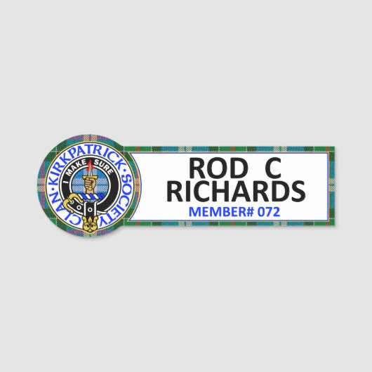 CKS Namensschild für ROD C RICHARDS (Vorderseite)