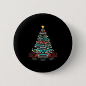 Ckup Truck Christmas Tree Funny Clic Car Graphic M Button (Vorderseite)