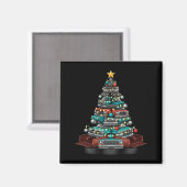 Ckup Truck Christmas Tree Funny Clic Car Graphic M Magnet (Vorderseite/Rückseite)