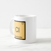 Cl — Cheerleader Funny Chemistry Element Symbol T Kaffeetasse (Vorderseite Links)