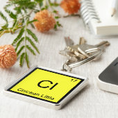 Cl - Chicken Little Funny Chemistry Element Symbol Schlüsselanhänger (Seite)