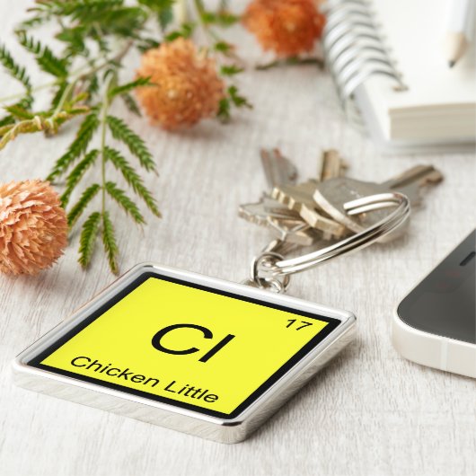 Cl - Chicken Little Funny Chemistry Element Symbol Schlüsselanhänger (Seite)