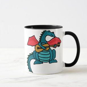 CL Drache, der die Gitarren-Tasse spielt Tasse