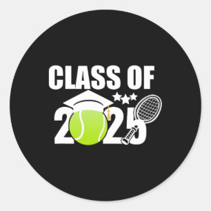 CL of 2025 Abschluss Senior Tennis Player Geschenk Runder Aufkleber