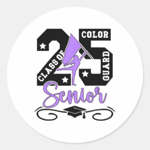 CL of 2025 Color Guard Senior 2025 Senior Color Gu Runder Aufkleber