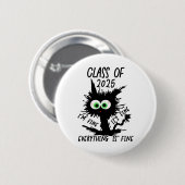 Cl of 2025 Funny Black Cat Button (Vorne & Hinten)