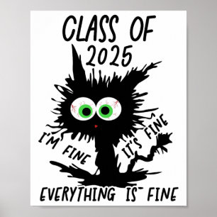 Cl of 2025 Funny Black Cat Poster