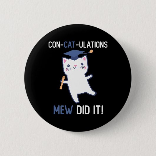 CL of 2025 Graduate Mew hat es Cat Lover Graduatio Button (Vorderseite)