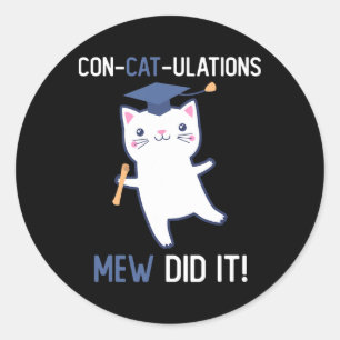 CL of 2025 Graduate Mew hat es Cat Lover Graduatio Runder Aufkleber
