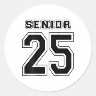 CL of 2025 High School Senior 25 on Byck Graduatio Runder Aufkleber