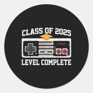 CL of 2025 Level Complete Video Gamer Senior Gradu Runder Aufkleber