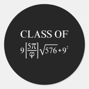 CL of 2025 Math Equation Geek Abschluss Lehrer n Runder Aufkleber