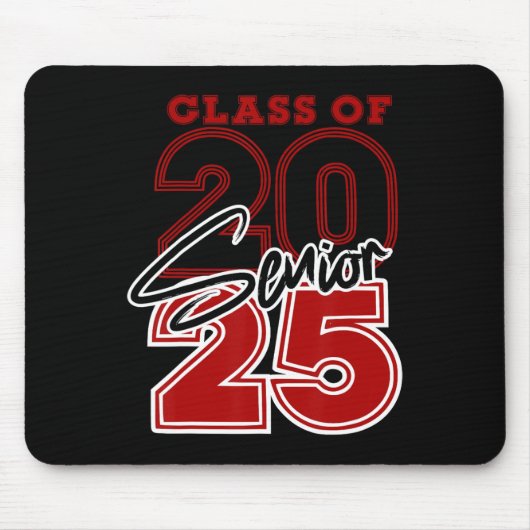 Cl of 2025 Senior - 2025 Abschluss Red Mousepad (Vorne)