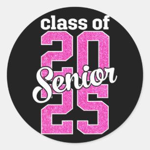 CL of 2025 Senior 25 Senior Abschluss Girls Women Runder Aufkleber