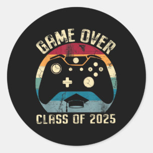 CL of 2025 Senior Abschluss Game Over for Gamer S Runder Aufkleber