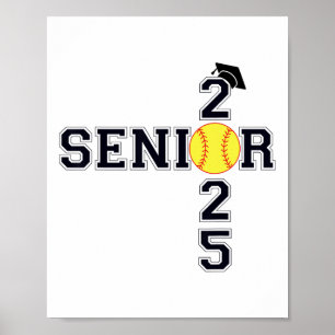 CL of 2025 Softbyll Senior Abschluss Graduate Wom Poster