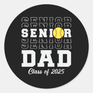 Cl of 2025 Softll Vater Senior Abschluss Graduate Runder Aufkleber