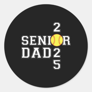 Cl of 2025 Softll Vater Senior Abschluss Graduate Runder Aufkleber