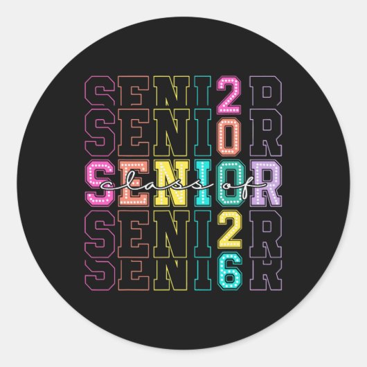 Cl Of 2026 Senior 2026 Back To School 2026 Graduat Runder Aufkleber (Vorderseite)