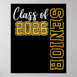 CL of 2026 Senior 26 High School Abschluss Black Poster
