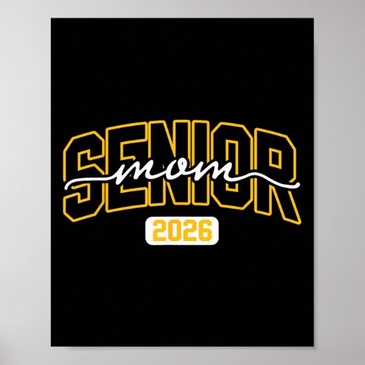CL of 2026 Senior Mama High School Abschluss Black Poster (Vorne)