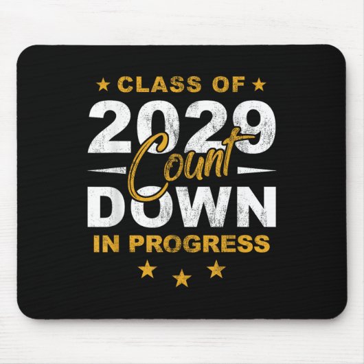 Cl Of 2029 Count Down Graduating Fun First Day 8th Mousepad (Vorne)