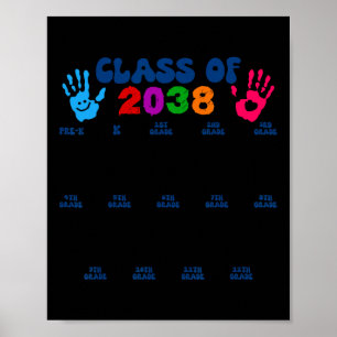 CL of 2038 Handprint Niedlich zurück in die Schule Poster