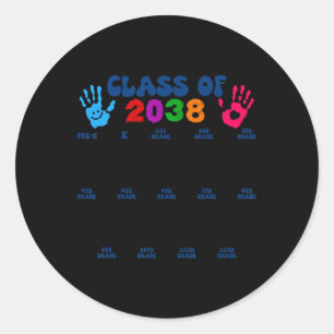 CL of 2038 Handprint Niedlich zurück in die Schule Runder Aufkleber