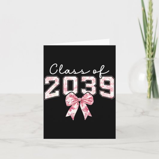 Cl Of 20&#  Grad Preppy Coquette Bow Girly Girl K Karte (Vorderseite)