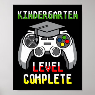 CL of Kindergarten Level Kids Video Game Graduatio Poster