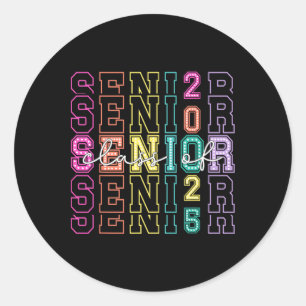 Cl von 2025 Senior 2025 Abschluss 2025 Ck to Schoo Runder Aufkleber